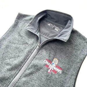 Texas Rangers 2023 World Series Champions Antigua Mens S Gray Fleece Vest Logo